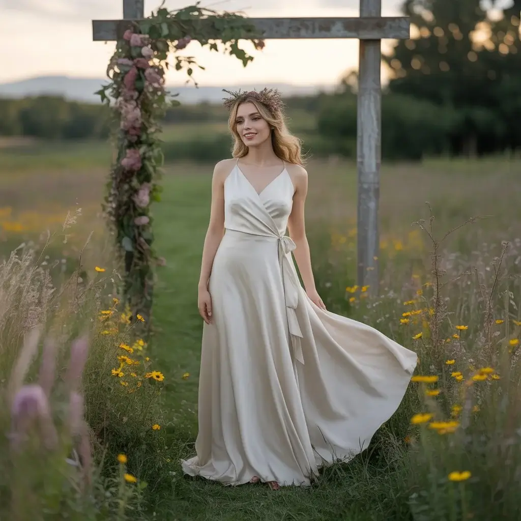 13 Bridal Slip Dresses Every Minimalist Bride Loves 11 Wrap-Style Slip Dress