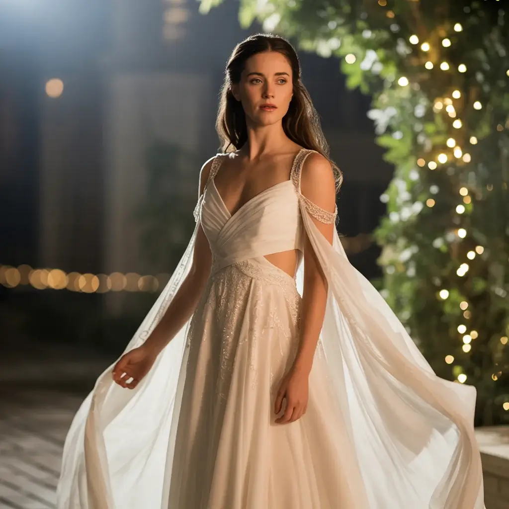 cut out shoulder detail wedding dress