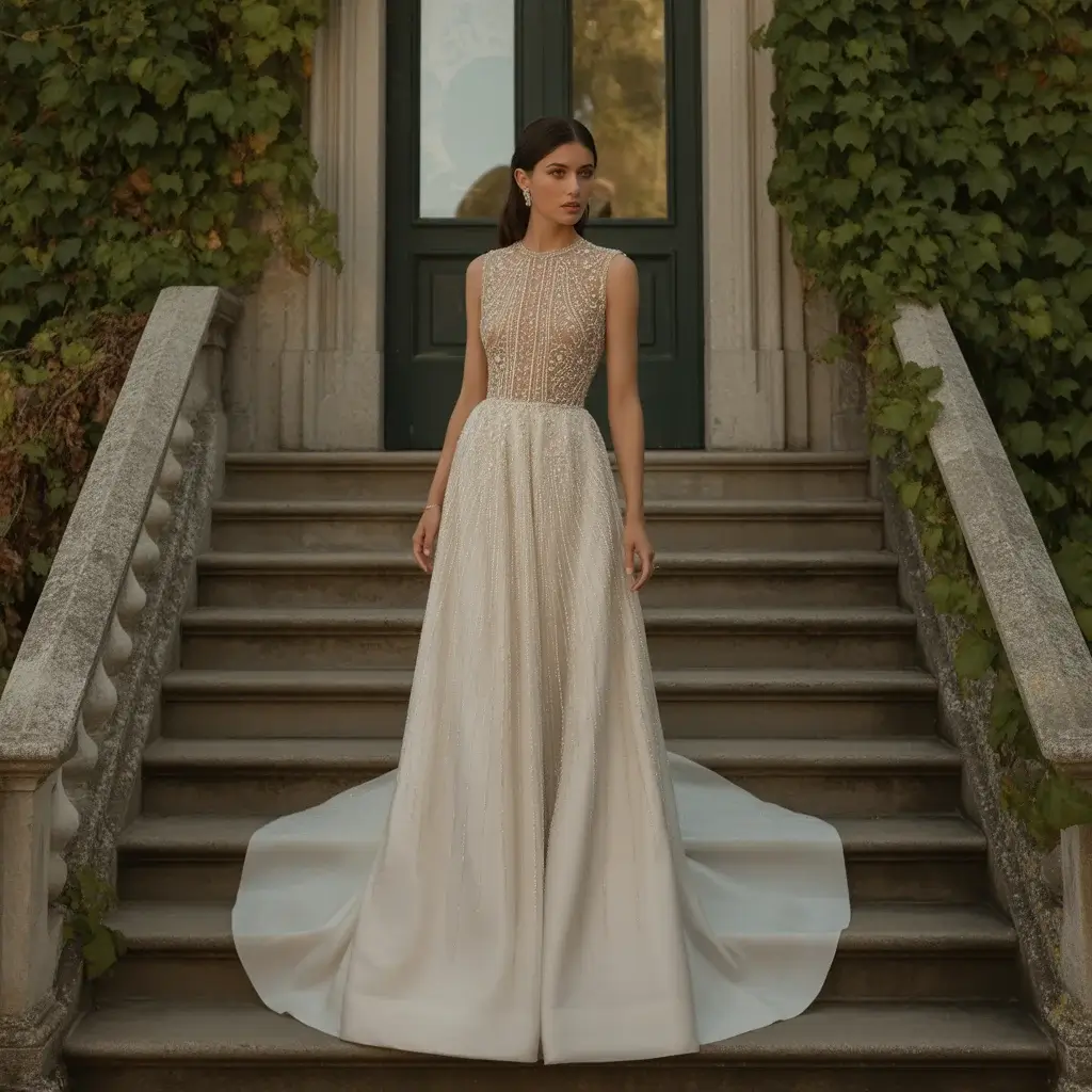 15 See Through Wedding Dresses Trending Now 13 embellished sheer bodice wedding dress