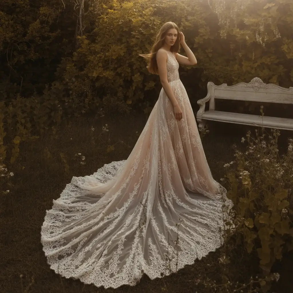 15 See Through Wedding Dresses Trending Now 14 romantic sheer train wedding dress