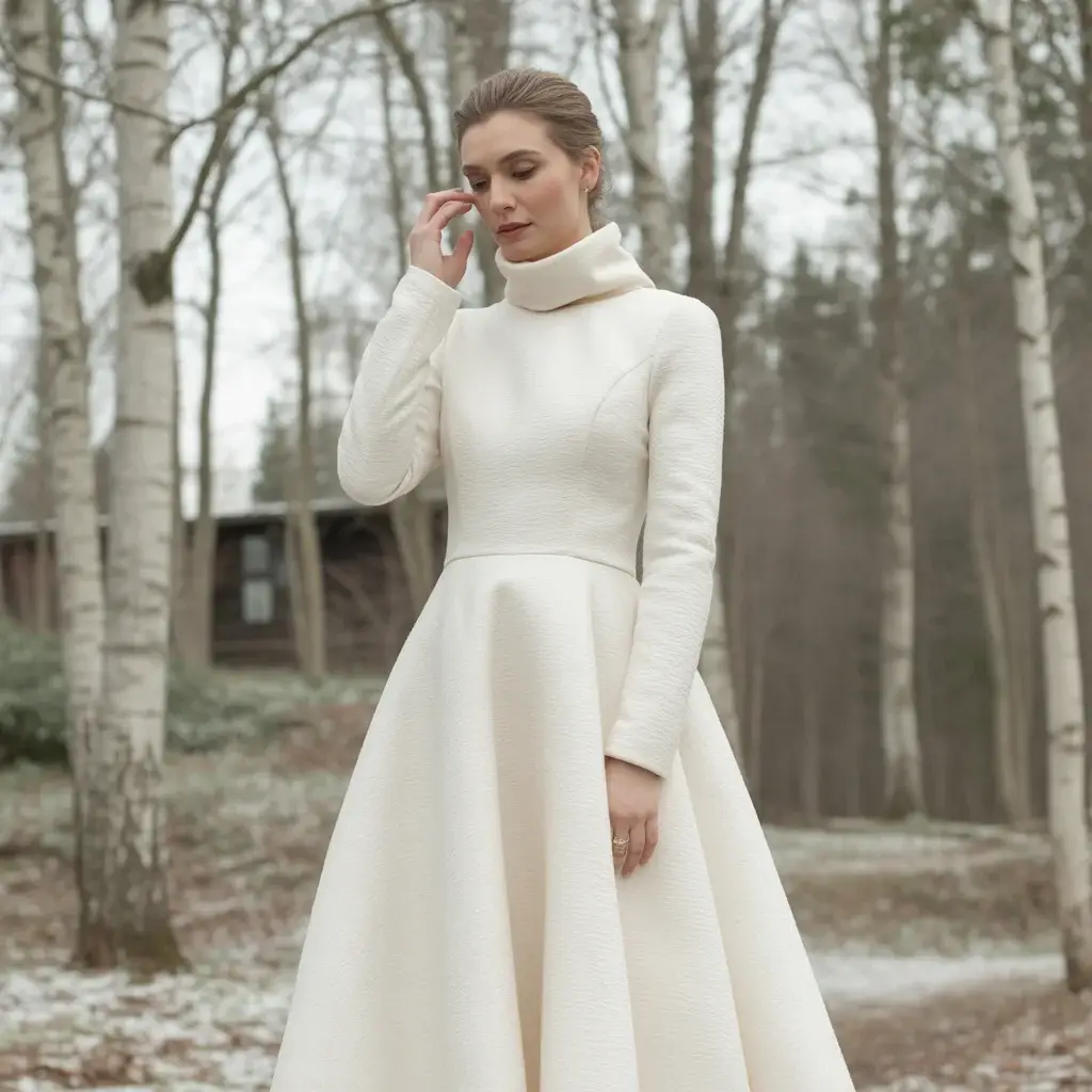 turtleneck modern minimalist winter dress