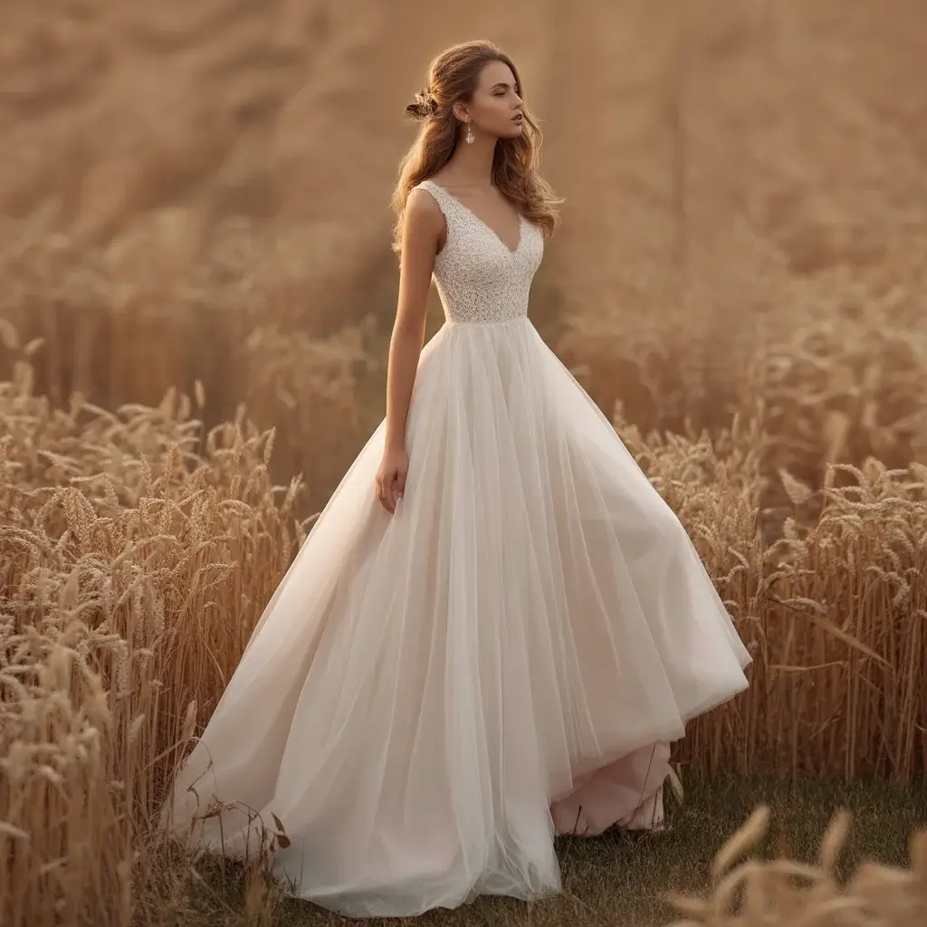 Charming High Low Hemline Wedding Dress With Lace Bodice And Flowing Tulle Skirt