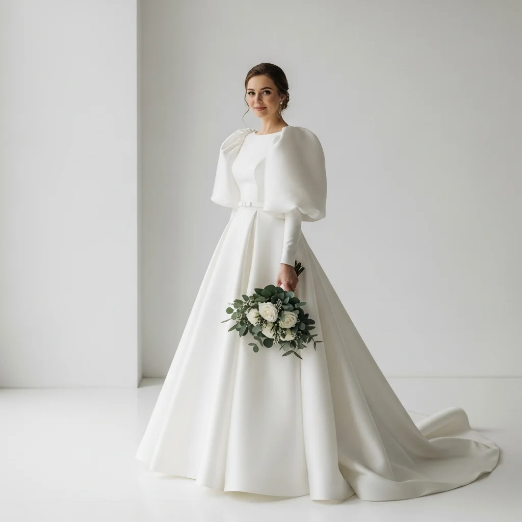 11 Ball Gown Wedding Dresses to Feel Like a Princess 6 a line ball gown with puff sleeves