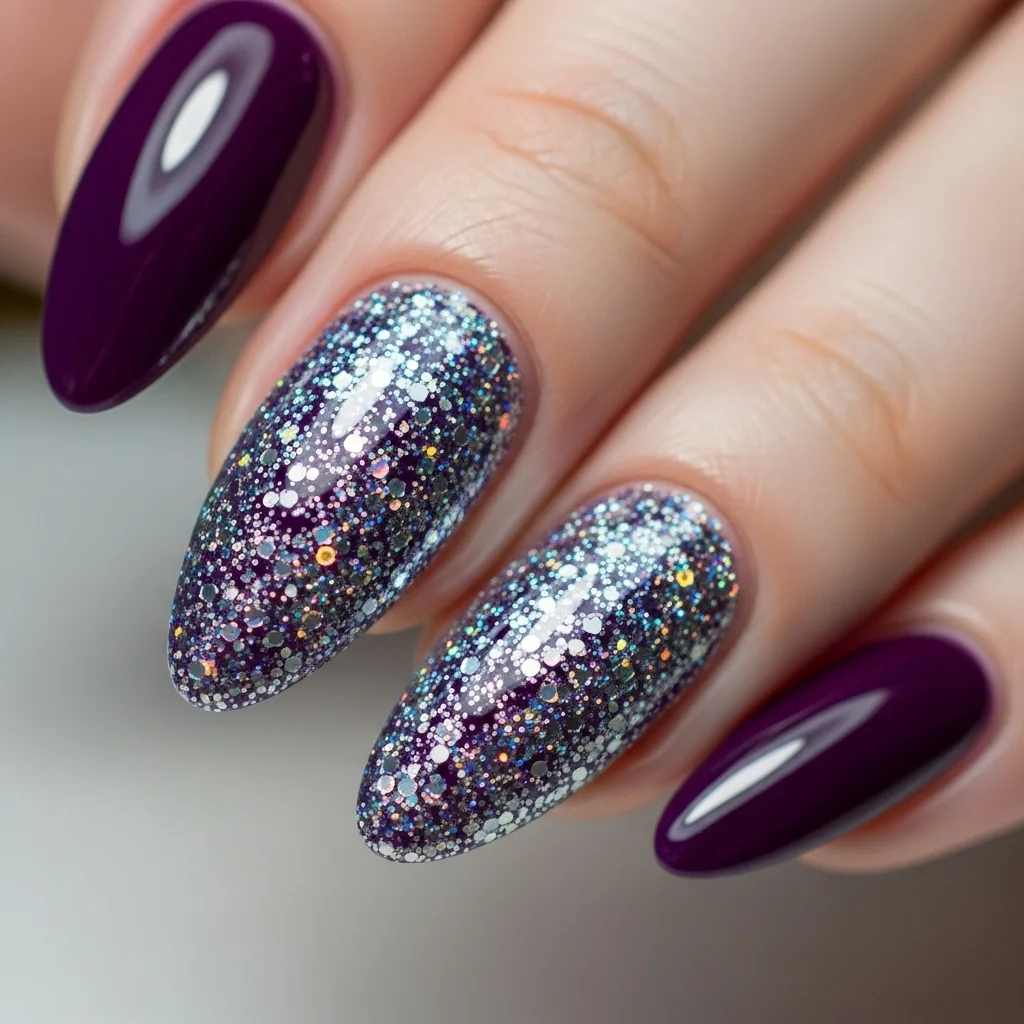 Top 15 Purple Nail Designs to Inspire Your Next Manicure 3 amethyst sparkle