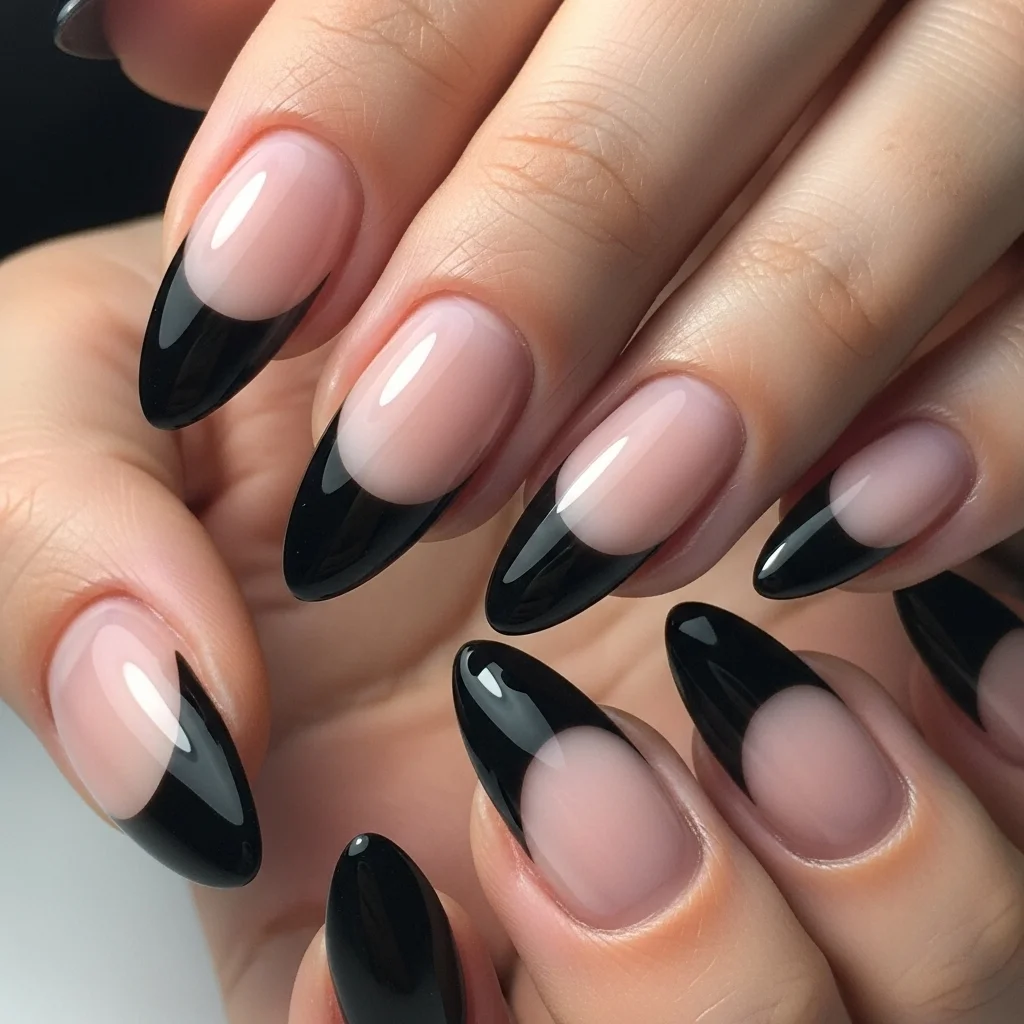 black french manicure 1