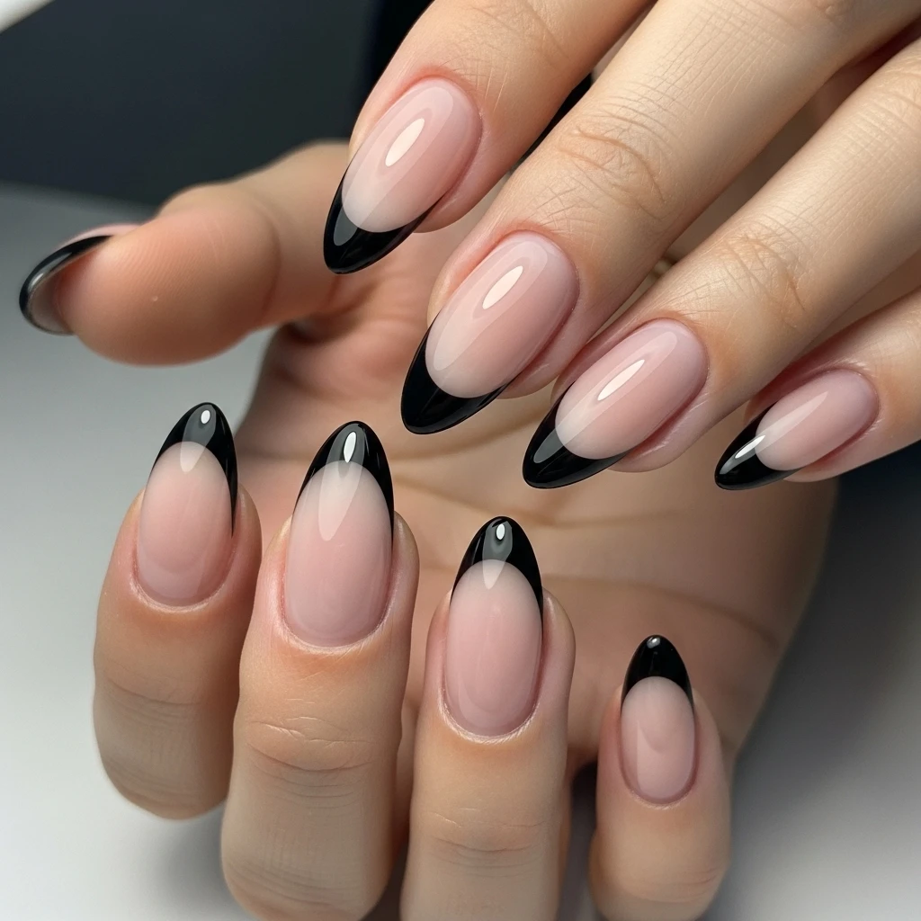 Top 27 Black Wedding Nail Designs for the Bold Bride 7 black french manicure