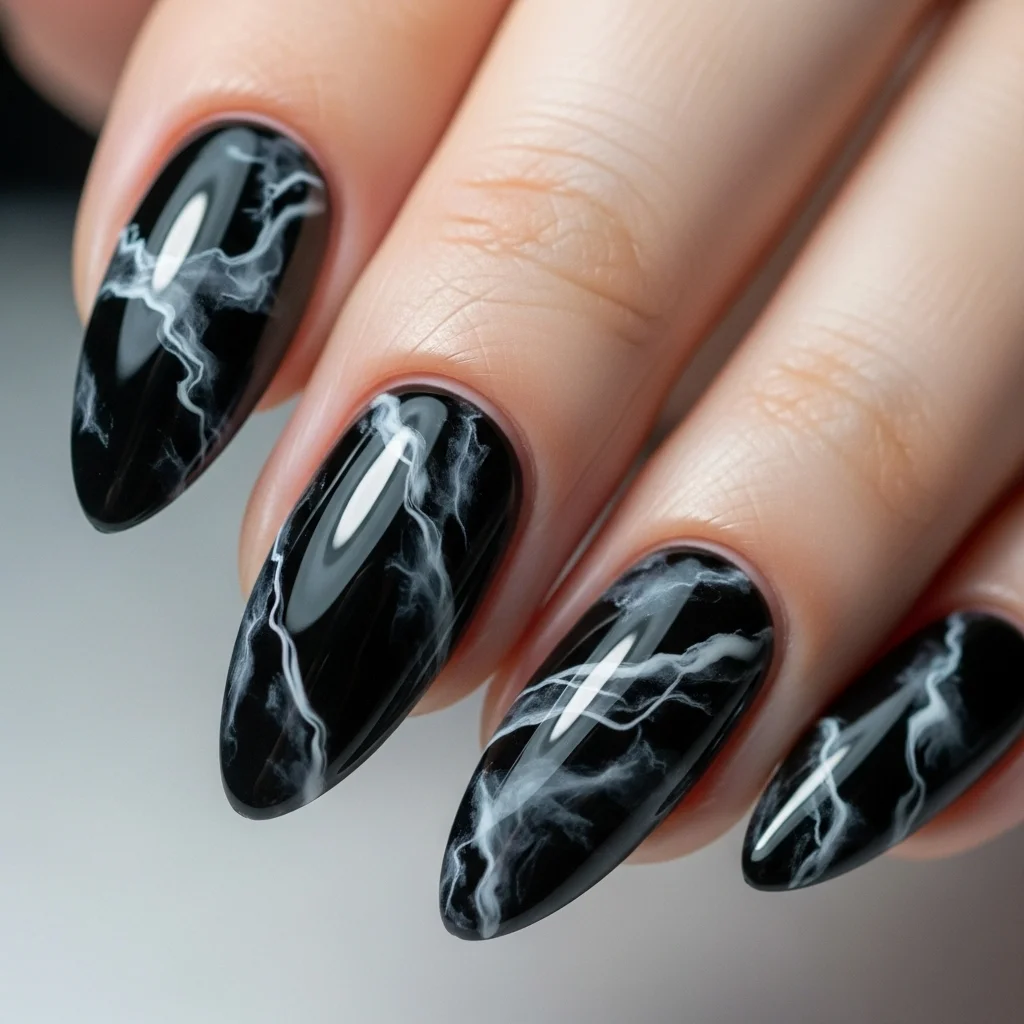 black marble nails