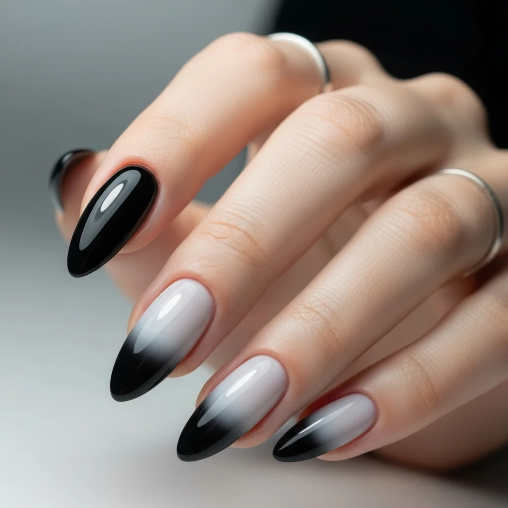 black ombre nails