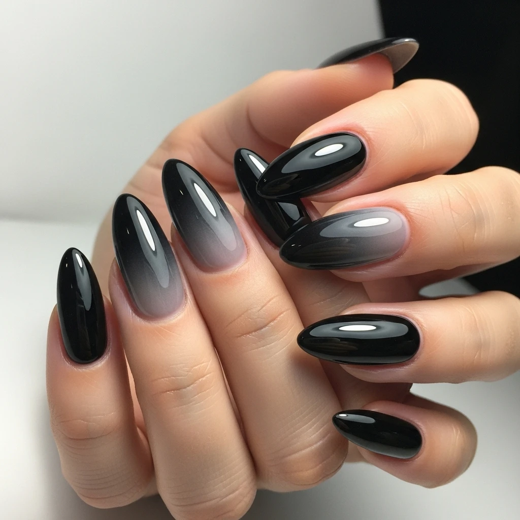 Top 27 Black Wedding Nail Designs for the Bold Bride 4 black ombre