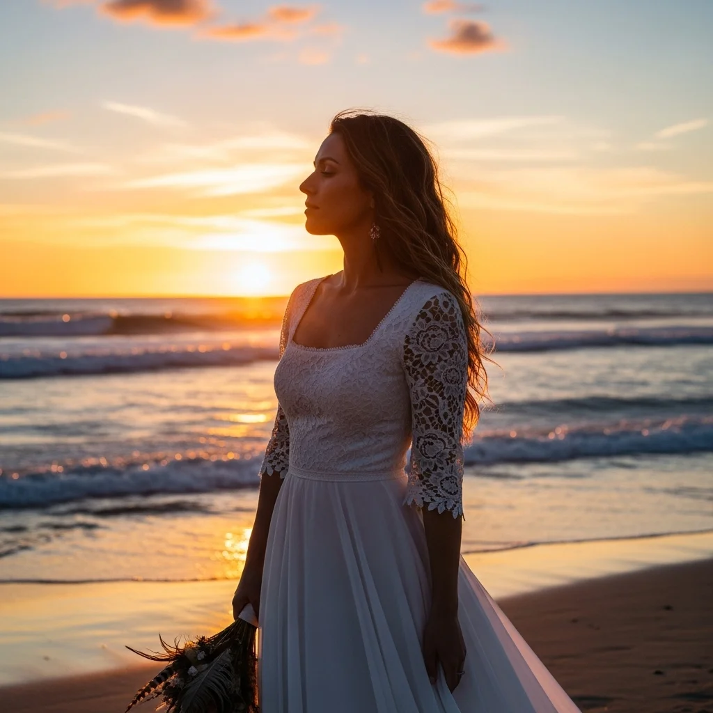 13 Square Neck Wedding Dresses to Make You Shine 4 bohemian square neck gown with sleeves