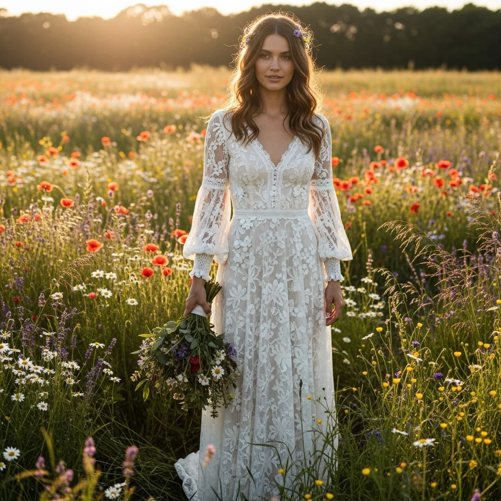 21 Traditional Wedding Dresses That Will Steal Hearts 16 bohemian wedding dress 1