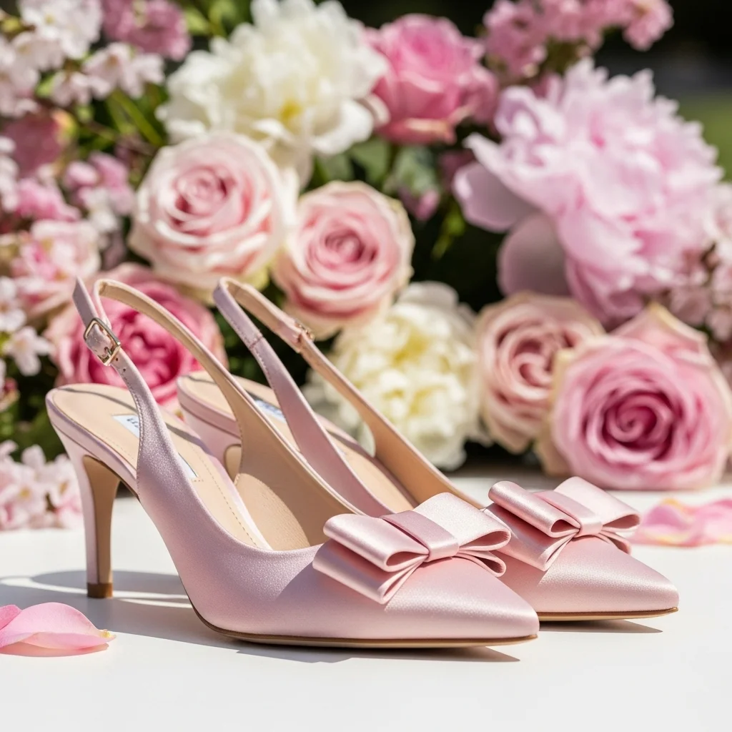 bow detail slingbacks