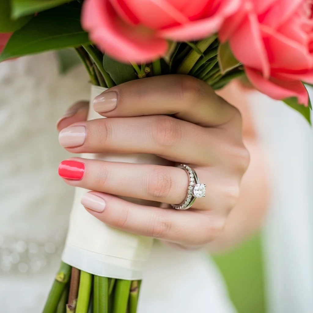 bright pop of color accent nail