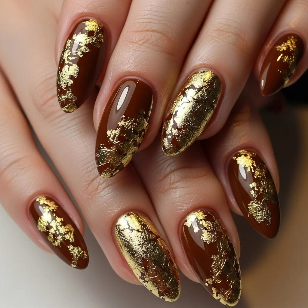 brown and gold accents