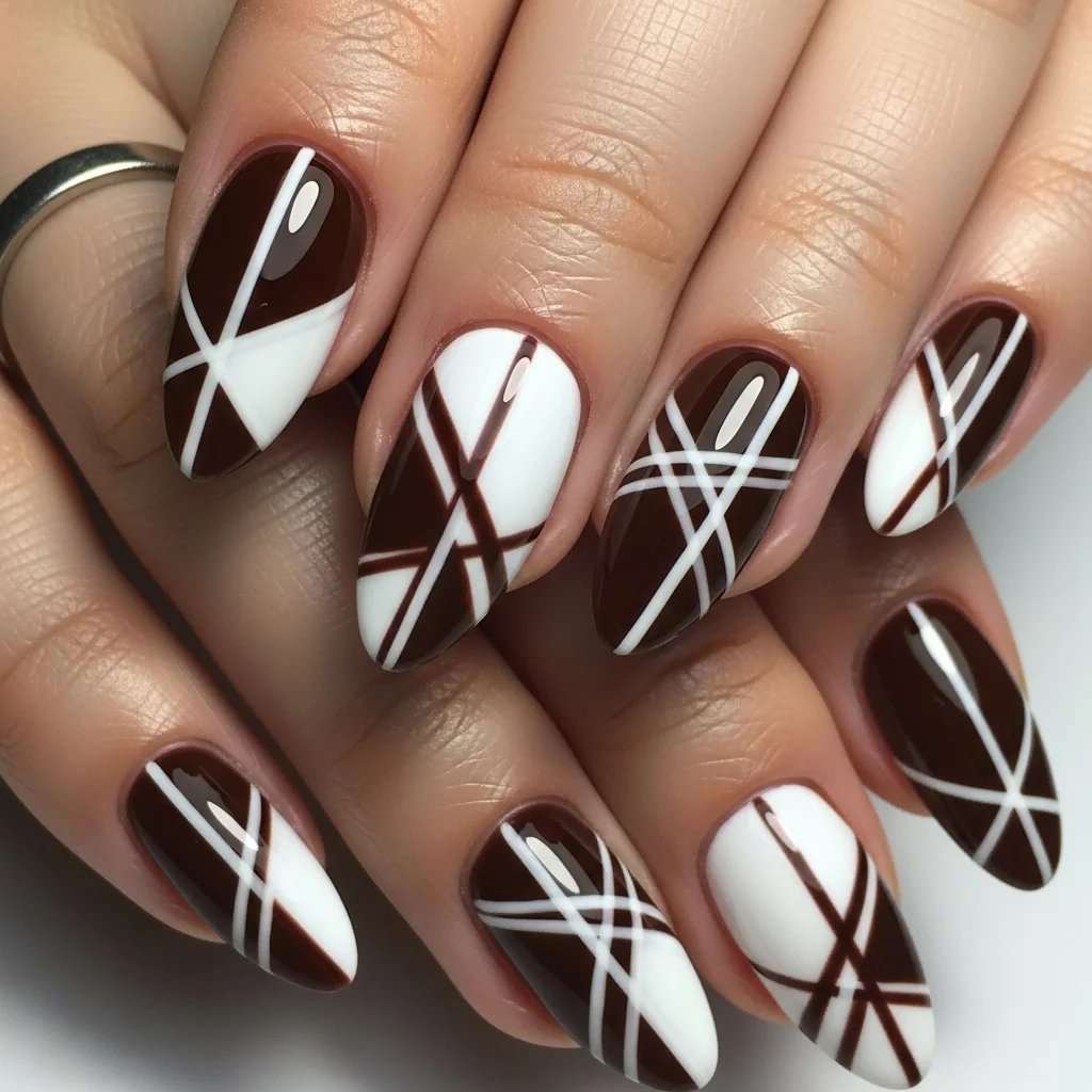 brown and white geometric