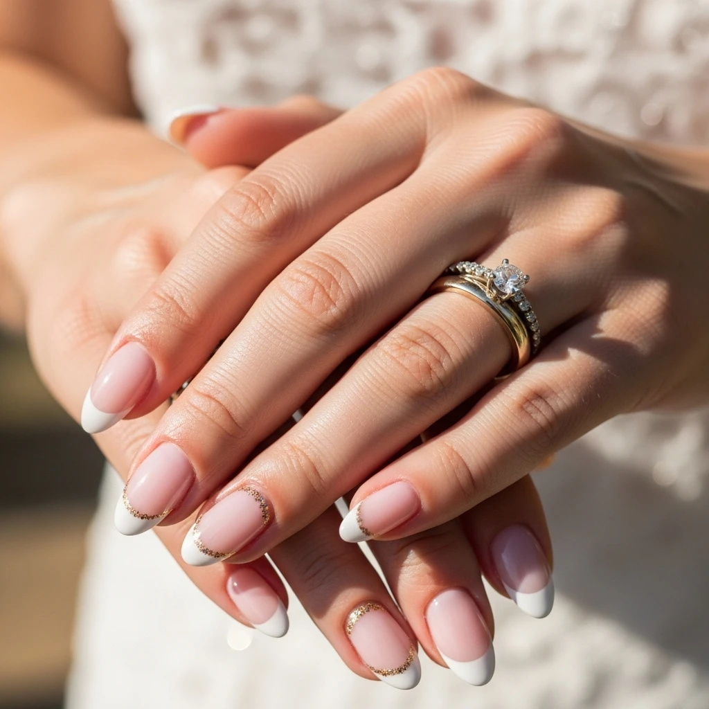 Top 13 Wedding Nail Designs for the Modern Bride 2 classic french manicure with a twist