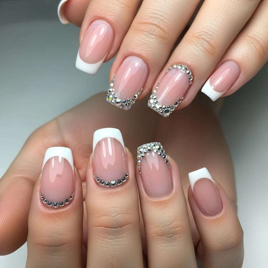 crystal french tips