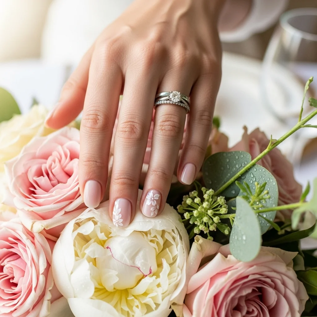 delicate floral decal one nail