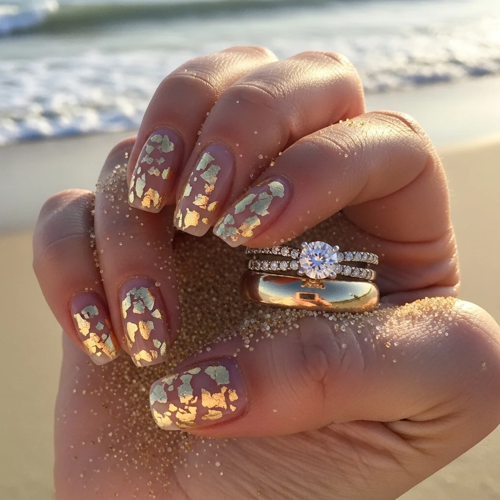 delicate gold leaf accents
