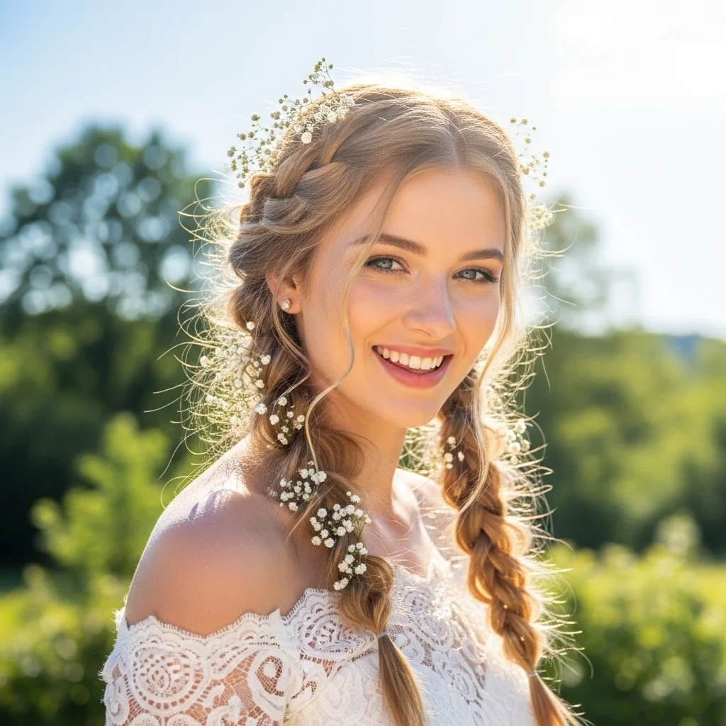 double braids with messy