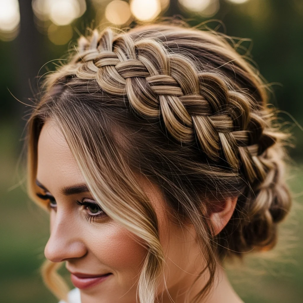 17 Bridal Hairstyles with Crowns 14 dutch braid crown