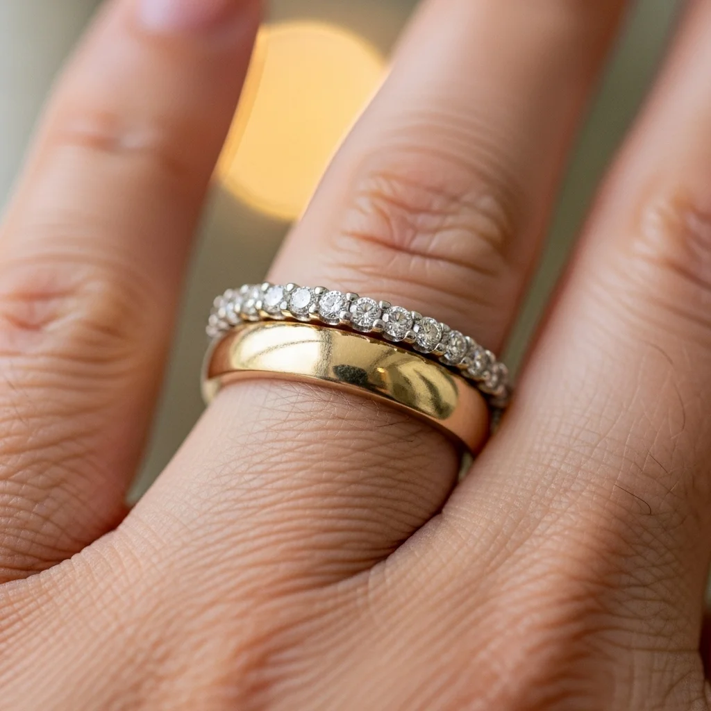 11 Gold Wedding Ring Stack Ideas to Try 5 elegant eternity bands