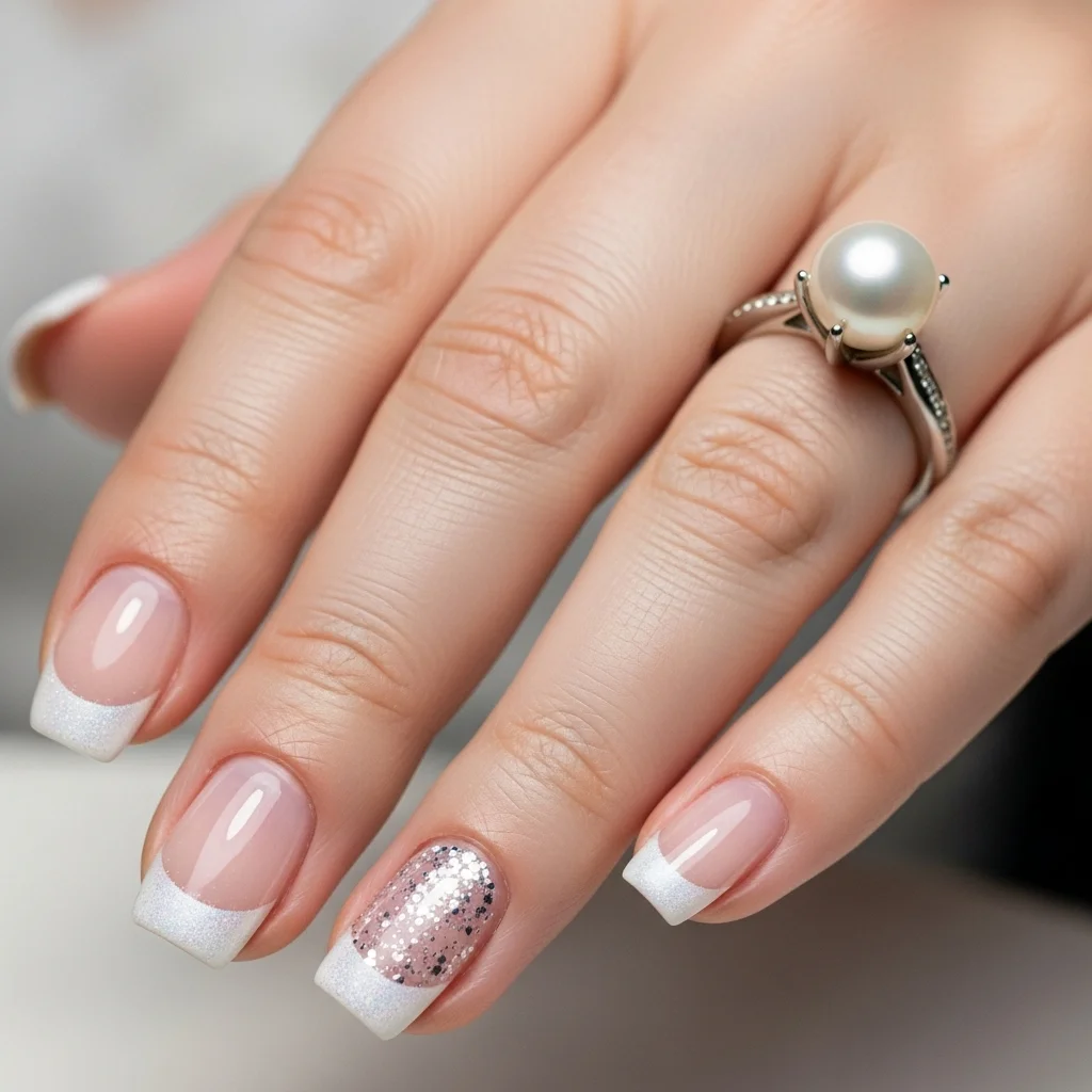 Sparkle & Frost: The Top 13 Winter Wedding Nail Ideas for Brides 7 elegant french manicure with a winter twist
