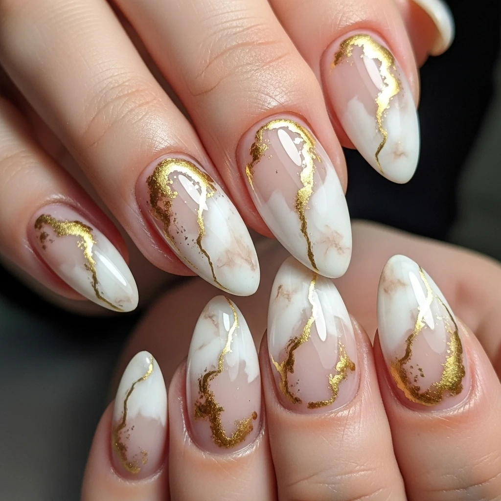 Top 13 Wedding Nail Designs for the Modern Bride 6 elegant marble effect nails