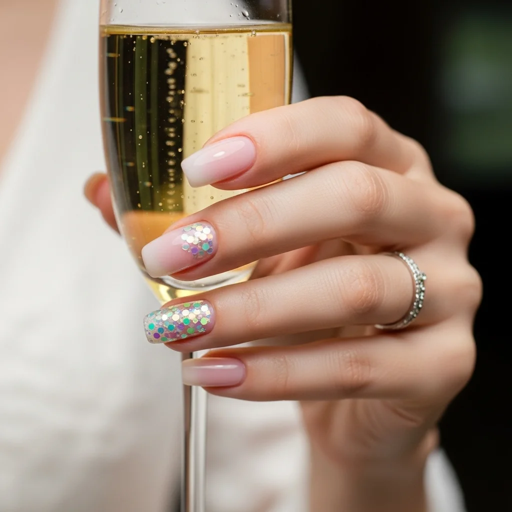 23 Dazzling Wedding Nails Ideas for Brides: Your Ultimate Bridal Sparkle Guide 18 elegant sequin sprinkles