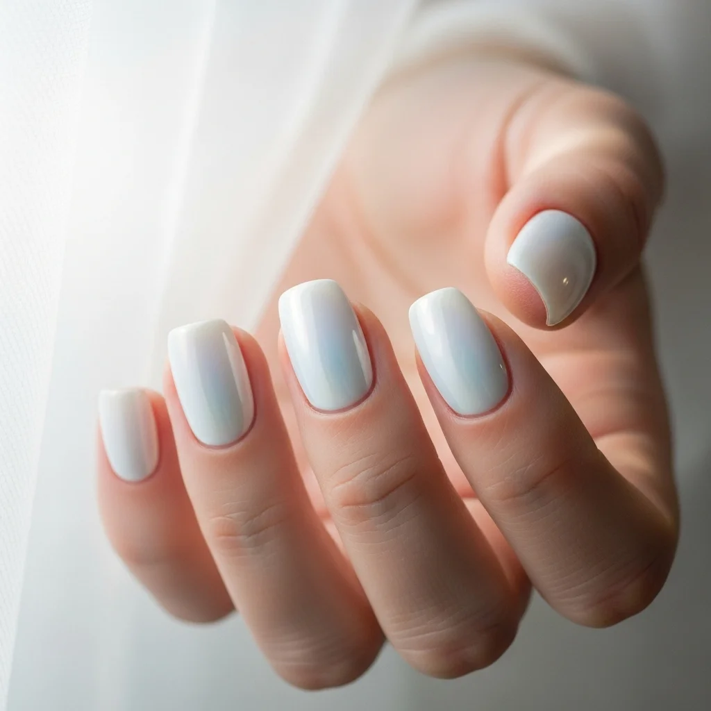 23 Dreamy Wedding Gel Nails for Brides: Your Ultimate Bridal Mani Guide 9 ethereal white chrome finish
