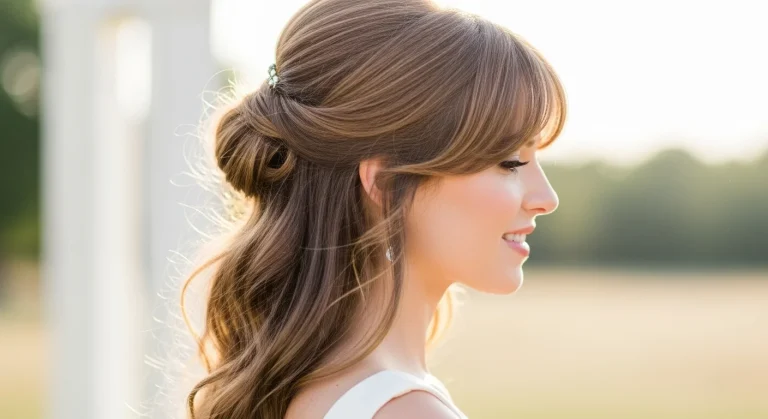 Top 23 Bridal Hairstyles with Bangs: Your Dream Look Awaits! 32 Top 23 Bridal Hairstyles with Bangs: Your Dream Look Awaits!
