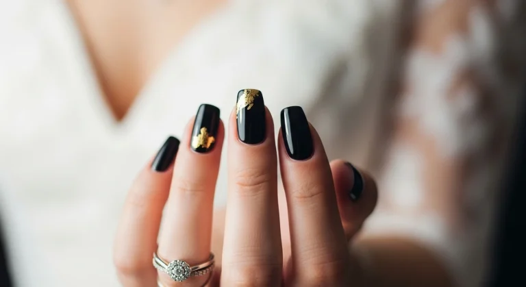Top 27 Black Wedding Nail Designs for the Bold Bride 6 Top 27 Black Wedding Nail Designs for the Bold Bride