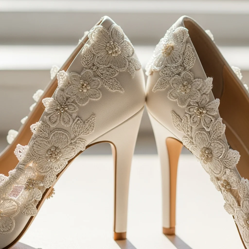 floral appliqu d pumps