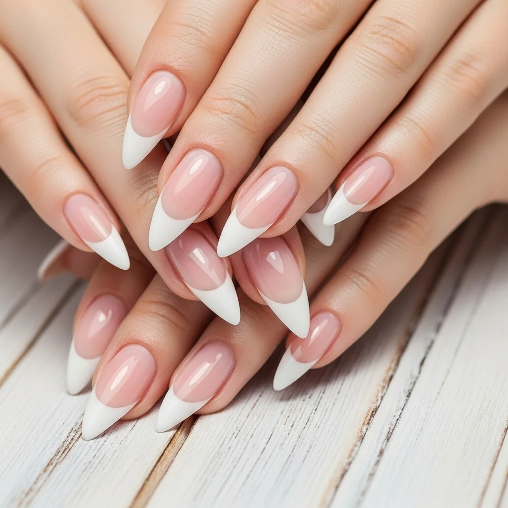french manicure stilettos