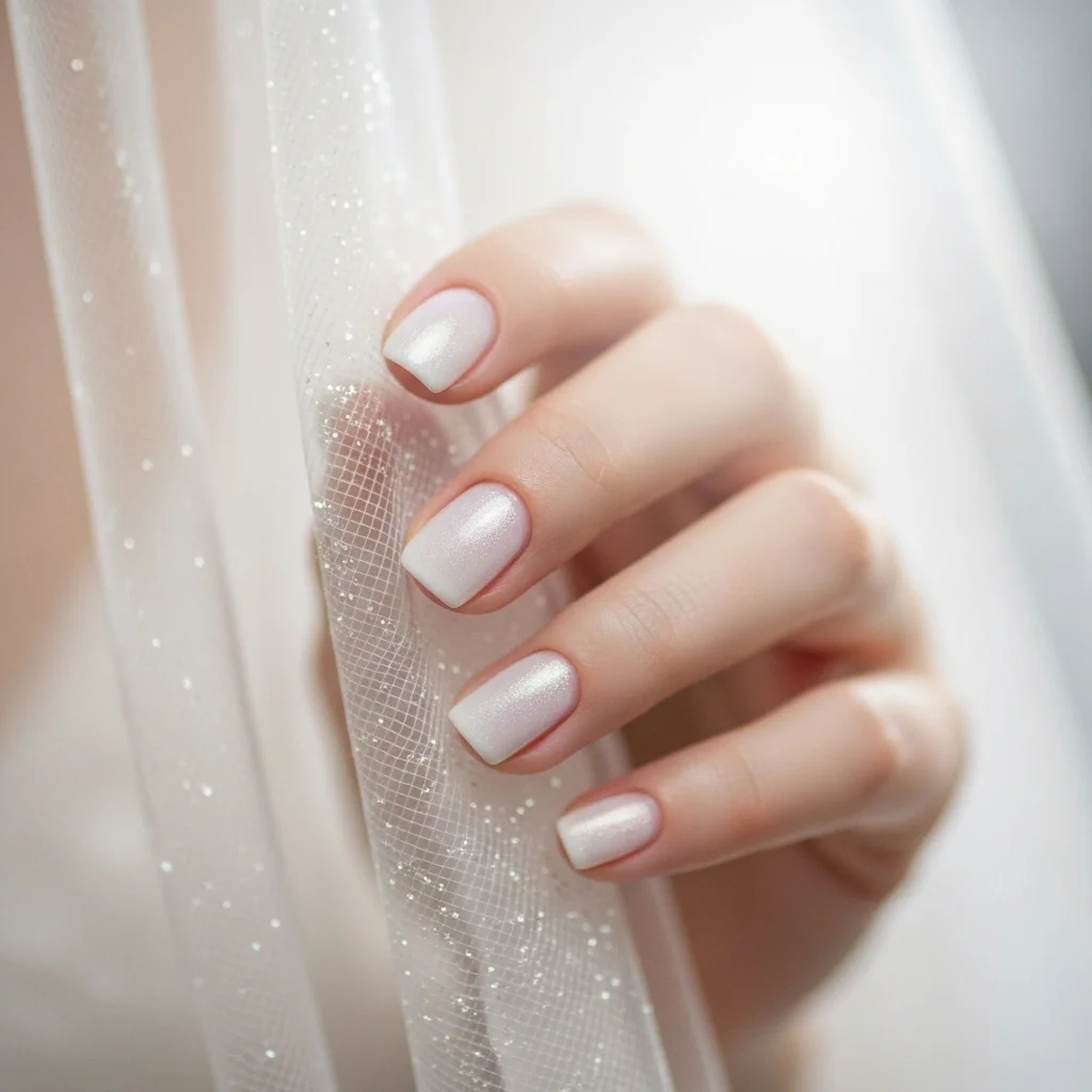 frosted white subtle shimmer