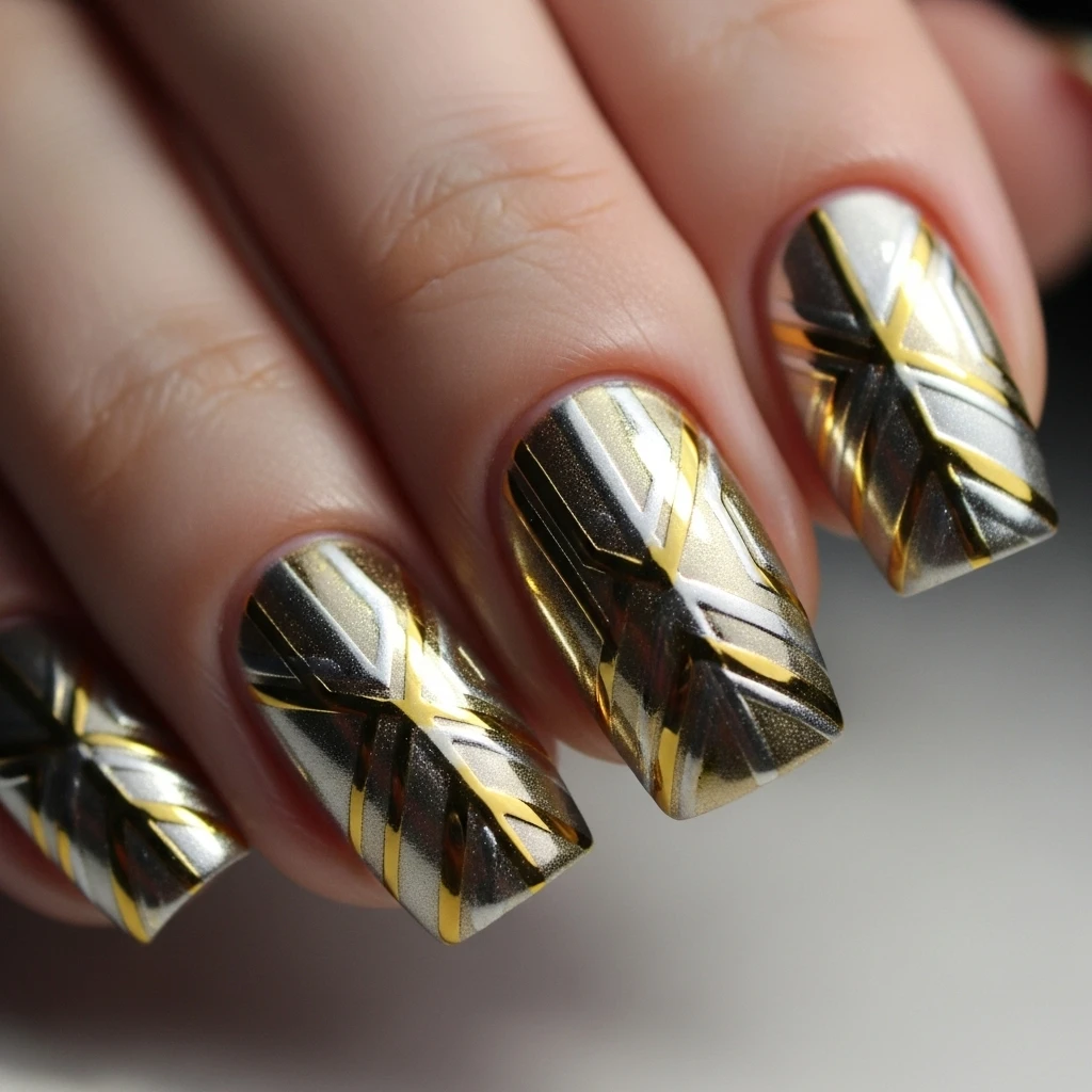 geometric design in metallic