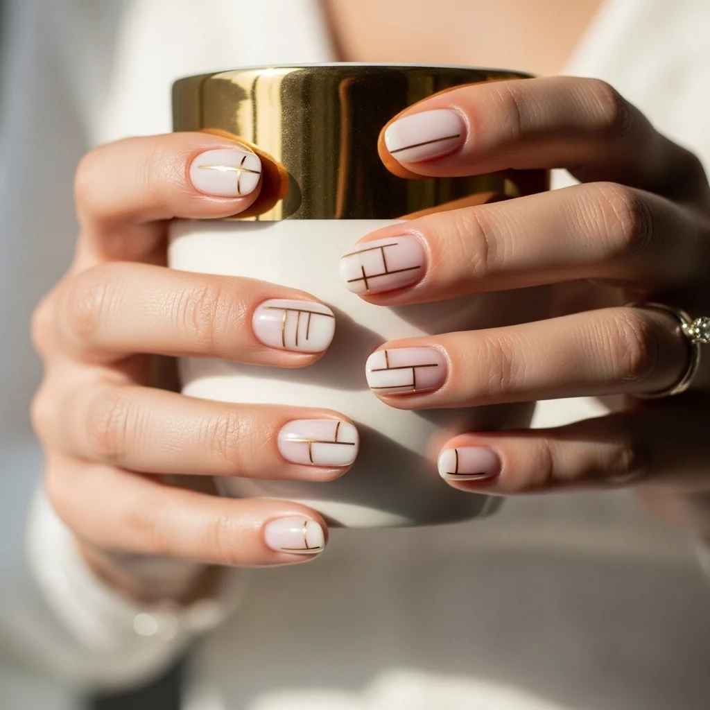 geometric gold lines