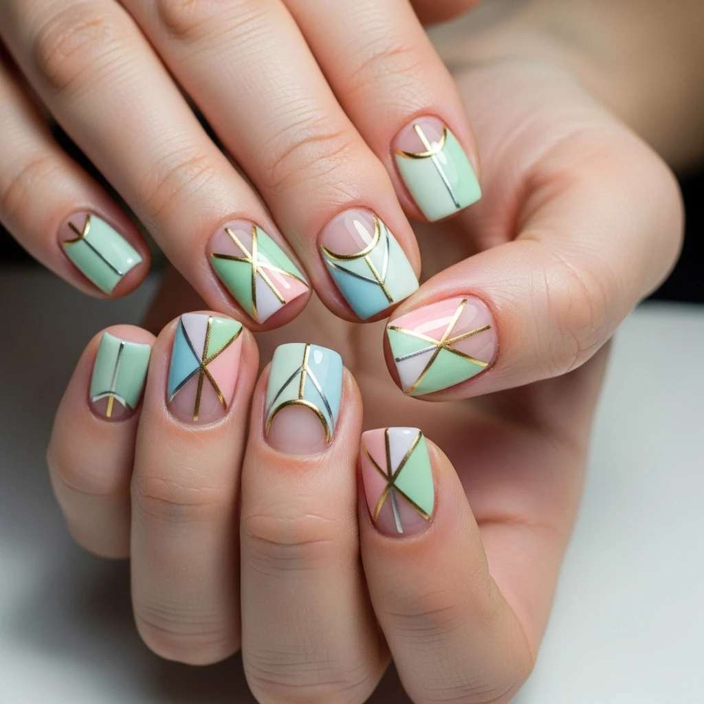 geometric nail art