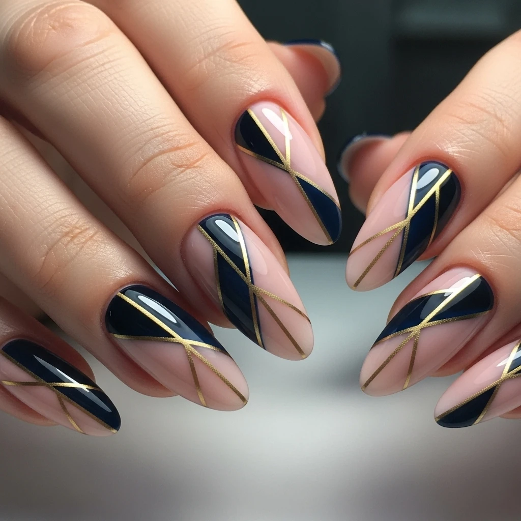 Top 13 Wedding Nail Designs for the Modern Bride 8 geometric nail designs