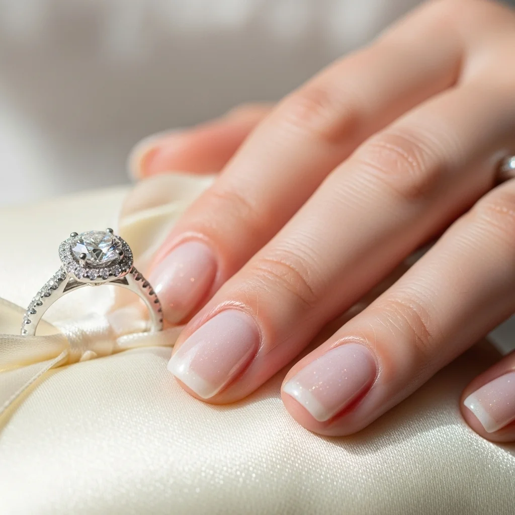 23 Dreamy Wedding Gel Nails for Brides: Your Ultimate Bridal Mani Guide 12 glazed donut nails hailey bieber style