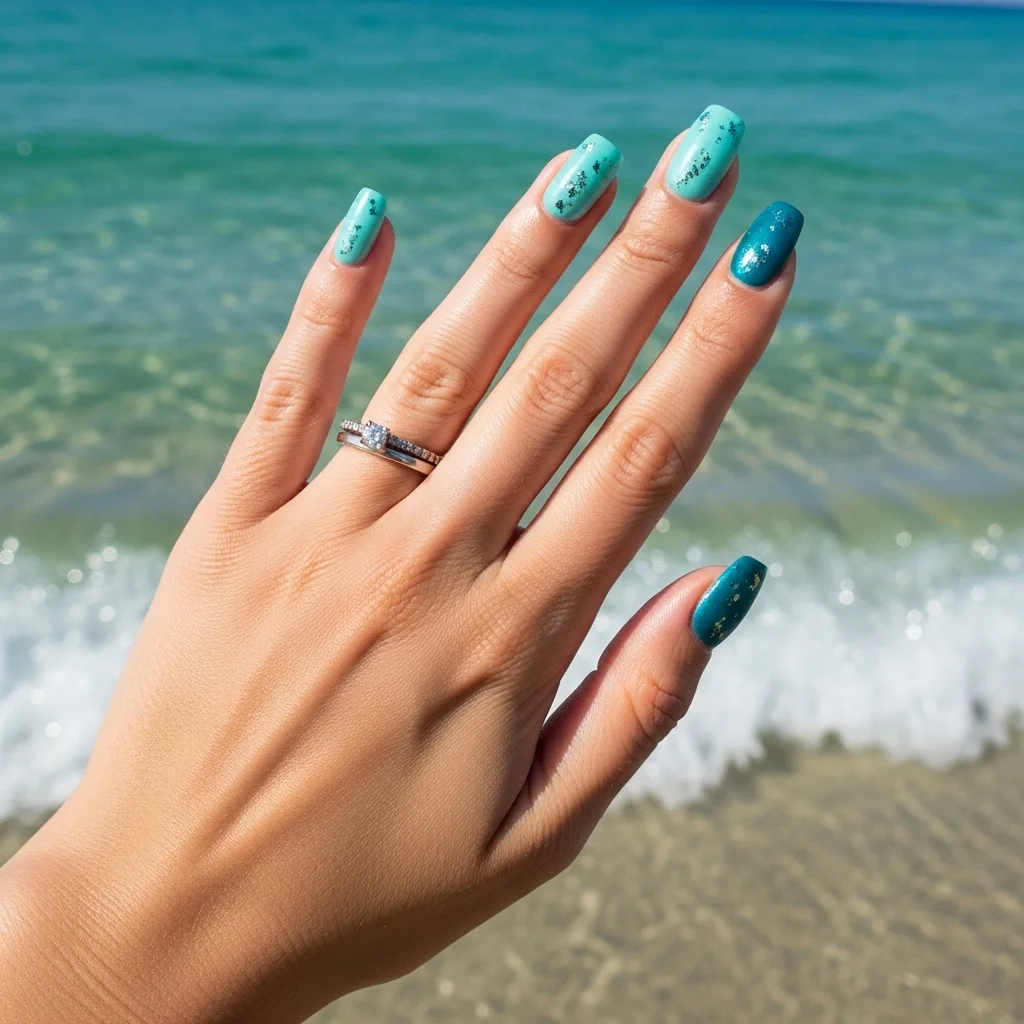 glimmering aqua teal gradient