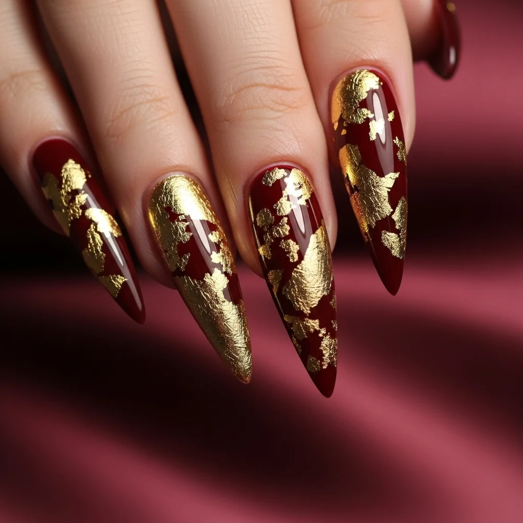 gold foil stilettos