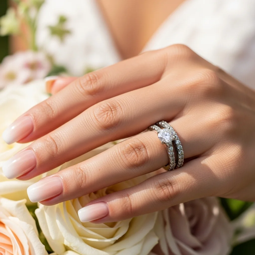 gradient nude to white ombre
