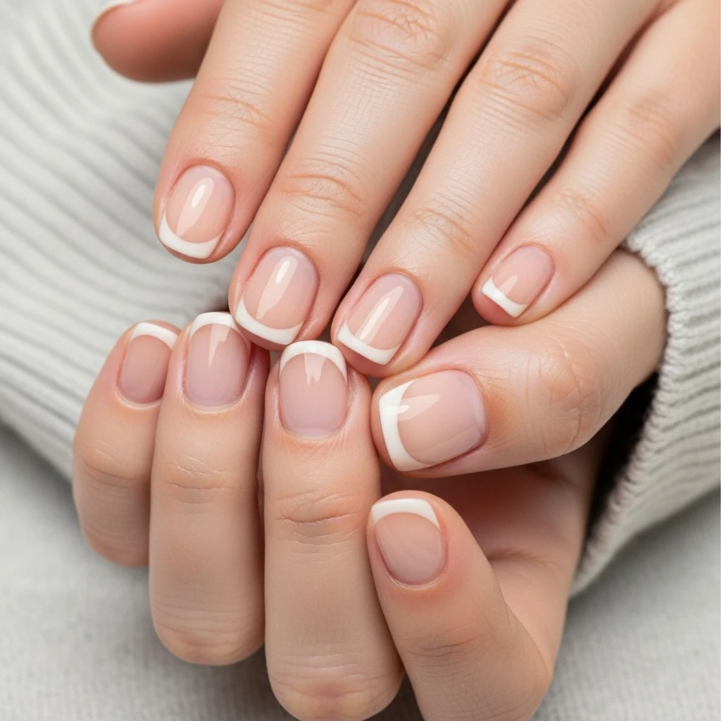 half moon manicure