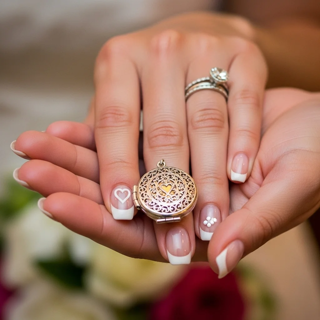 heart detail french tip
