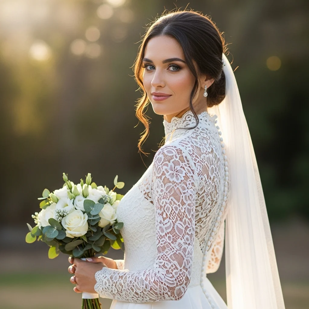 21 Wedding Day Dresses to Impress 15 high neck wedding dress 2