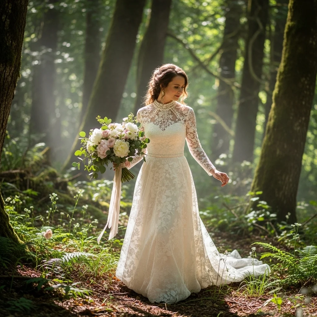 high neck wedding dress