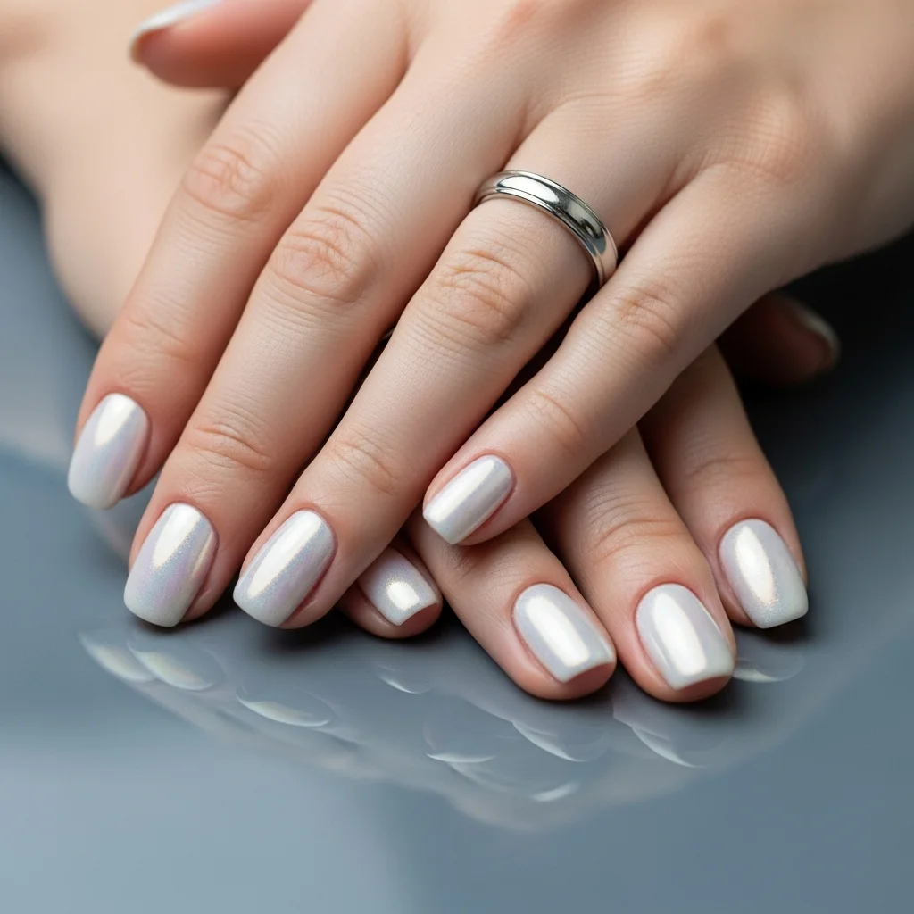 iridescent glazed donut nails