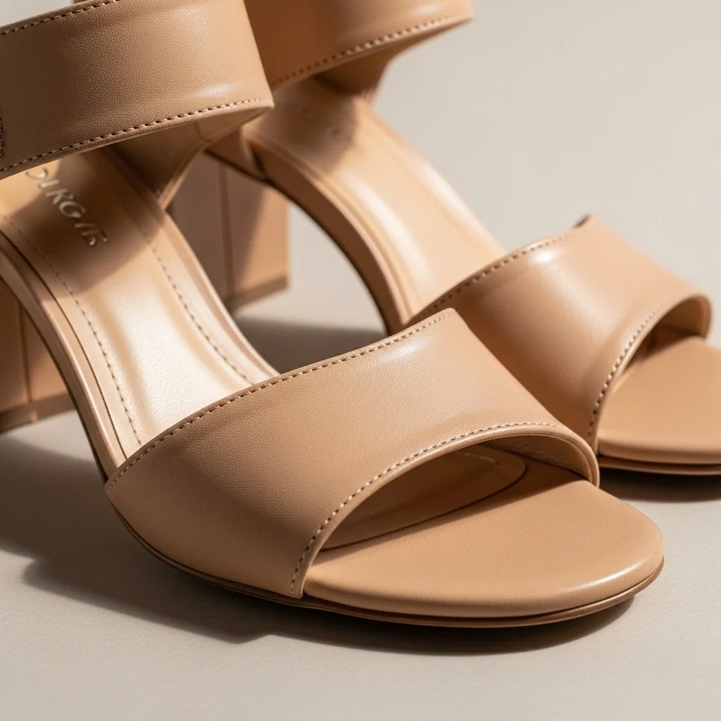 leather block heel sandals