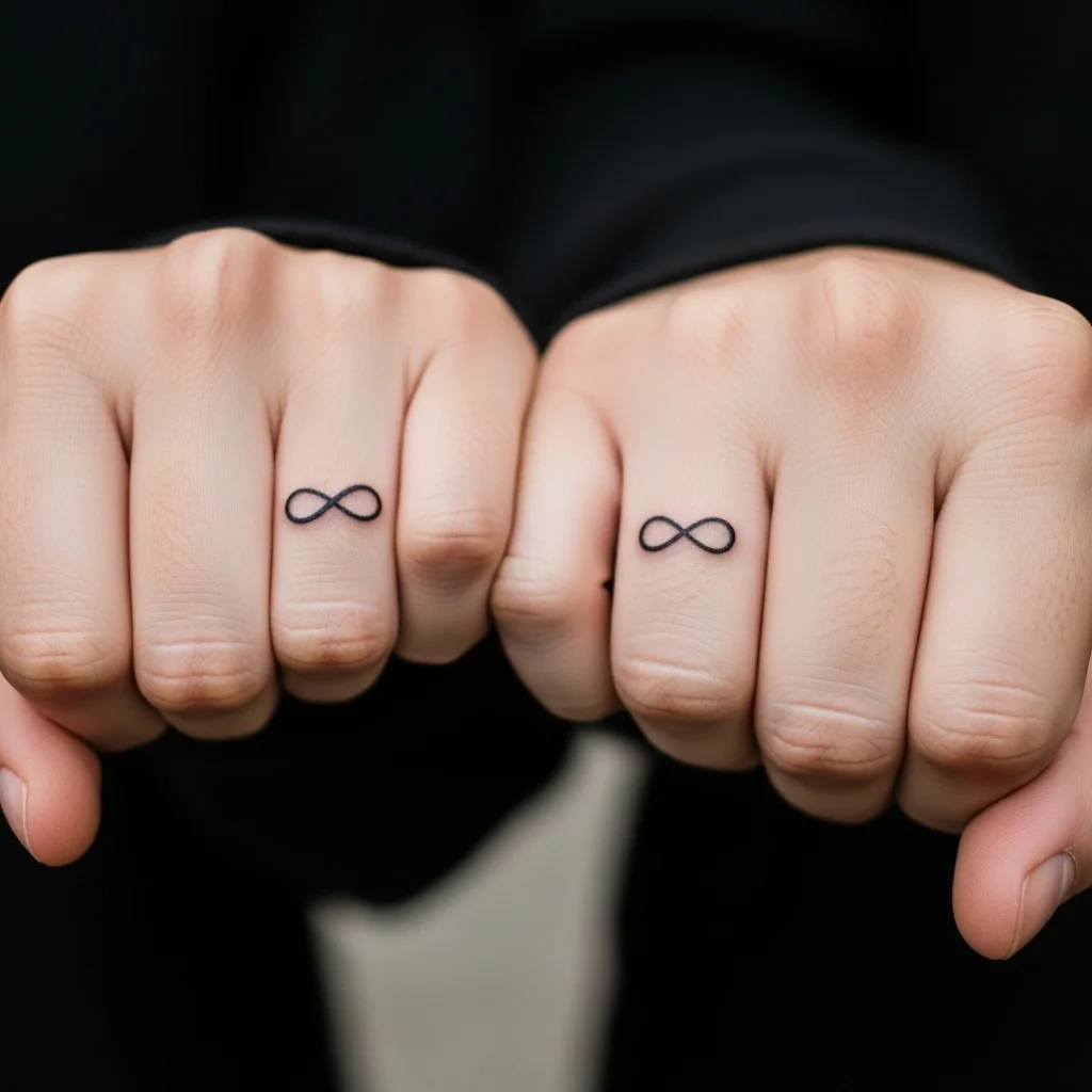 15 Wedding Ring Finger Tattoo Ideas to Celebrate Forever 5 matching infinity symbols